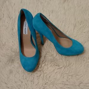 Steve Madden Turquoise Suede High Heels Shoes